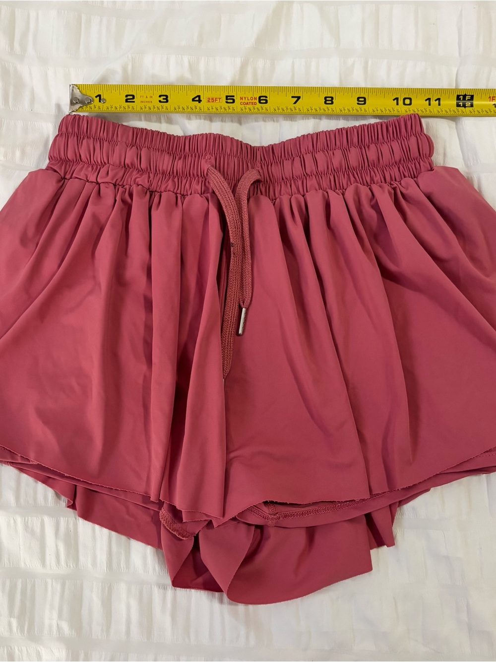 Women’s Rose Pink Layered Drawstring Athletic Shorts